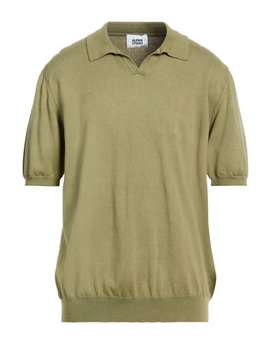 Man Sweater Sage green Size 48 Cotton