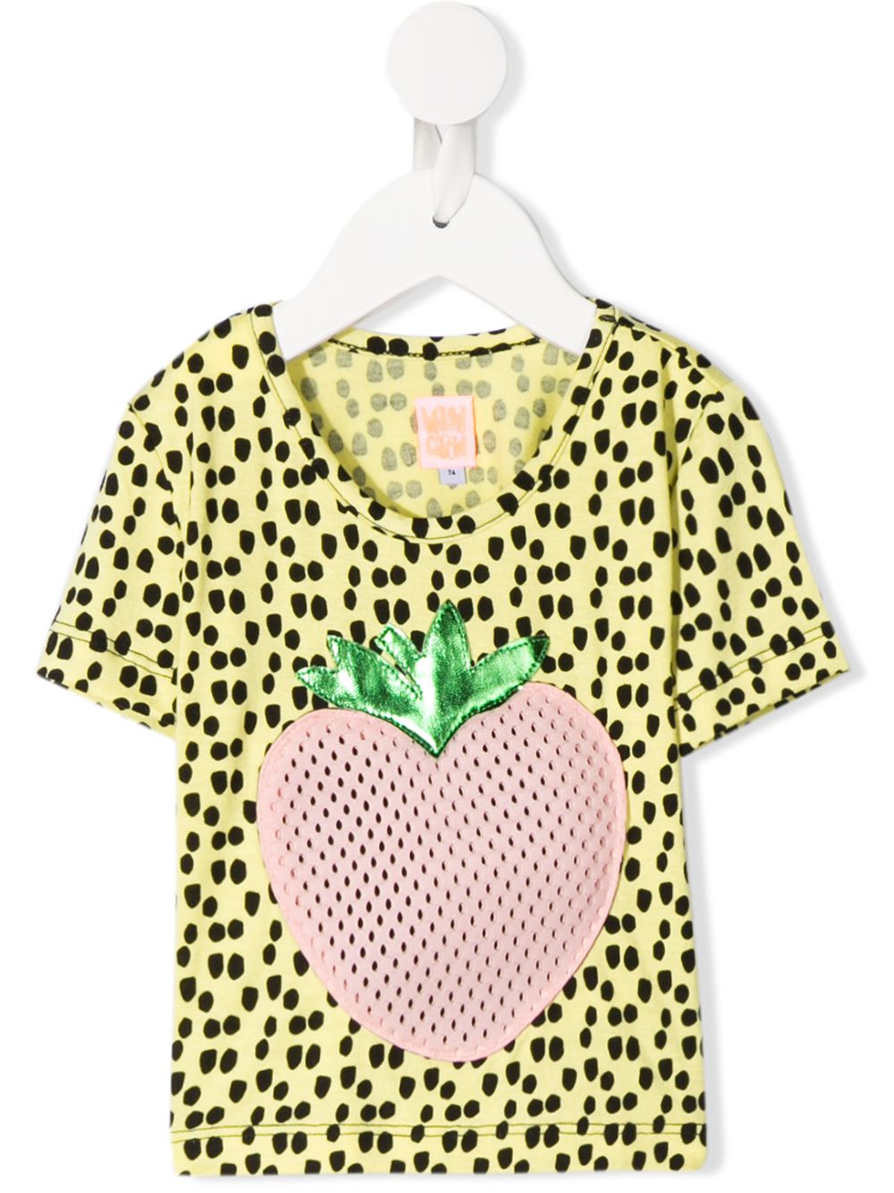 Johanna strawberry appliqué T-shirt - Yellow