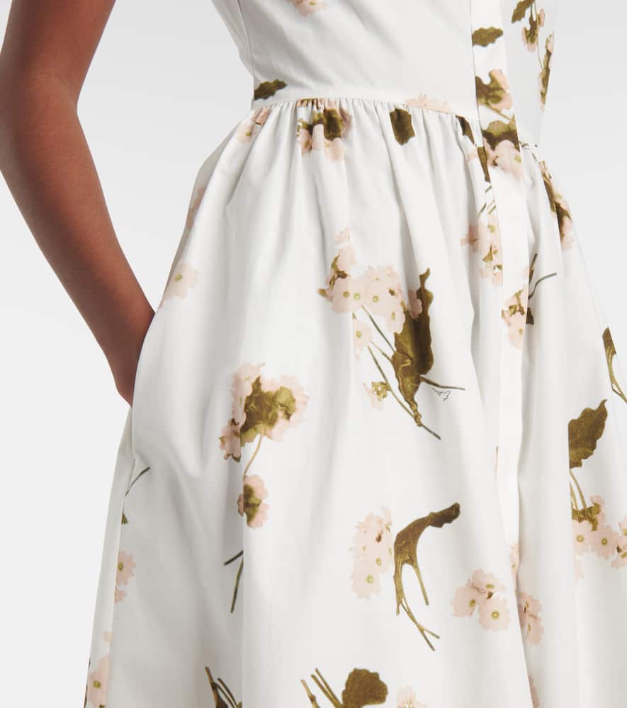 Floral cotton poplin midi dress