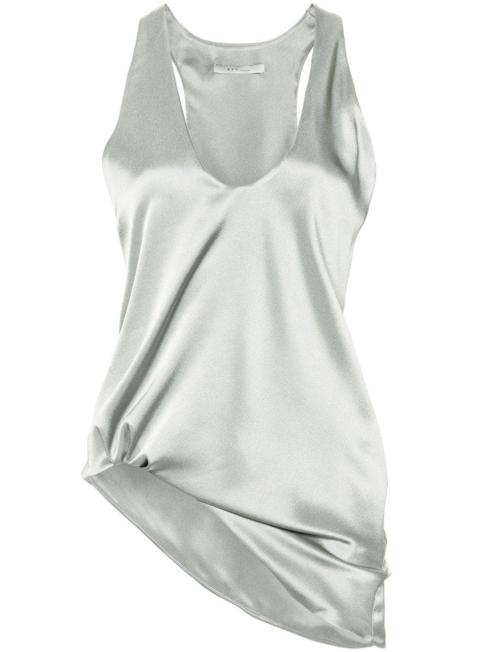 Asymmetric satin tank top - Grey