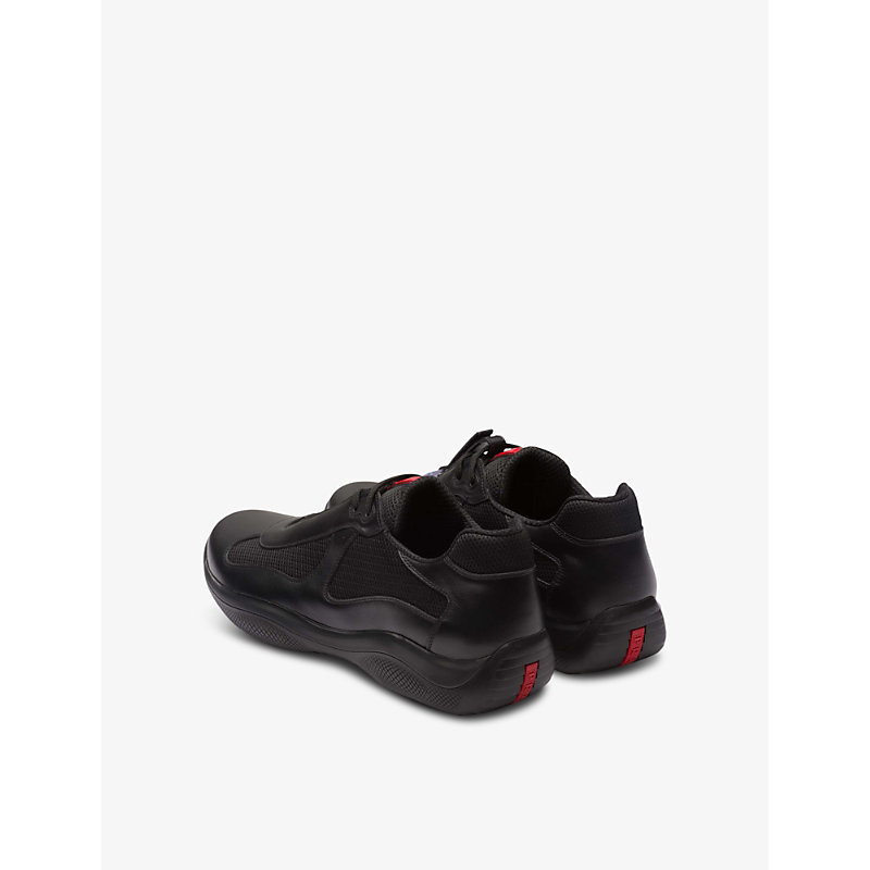 Mens Black America’s Cup Original Leather and Mesh Trainers