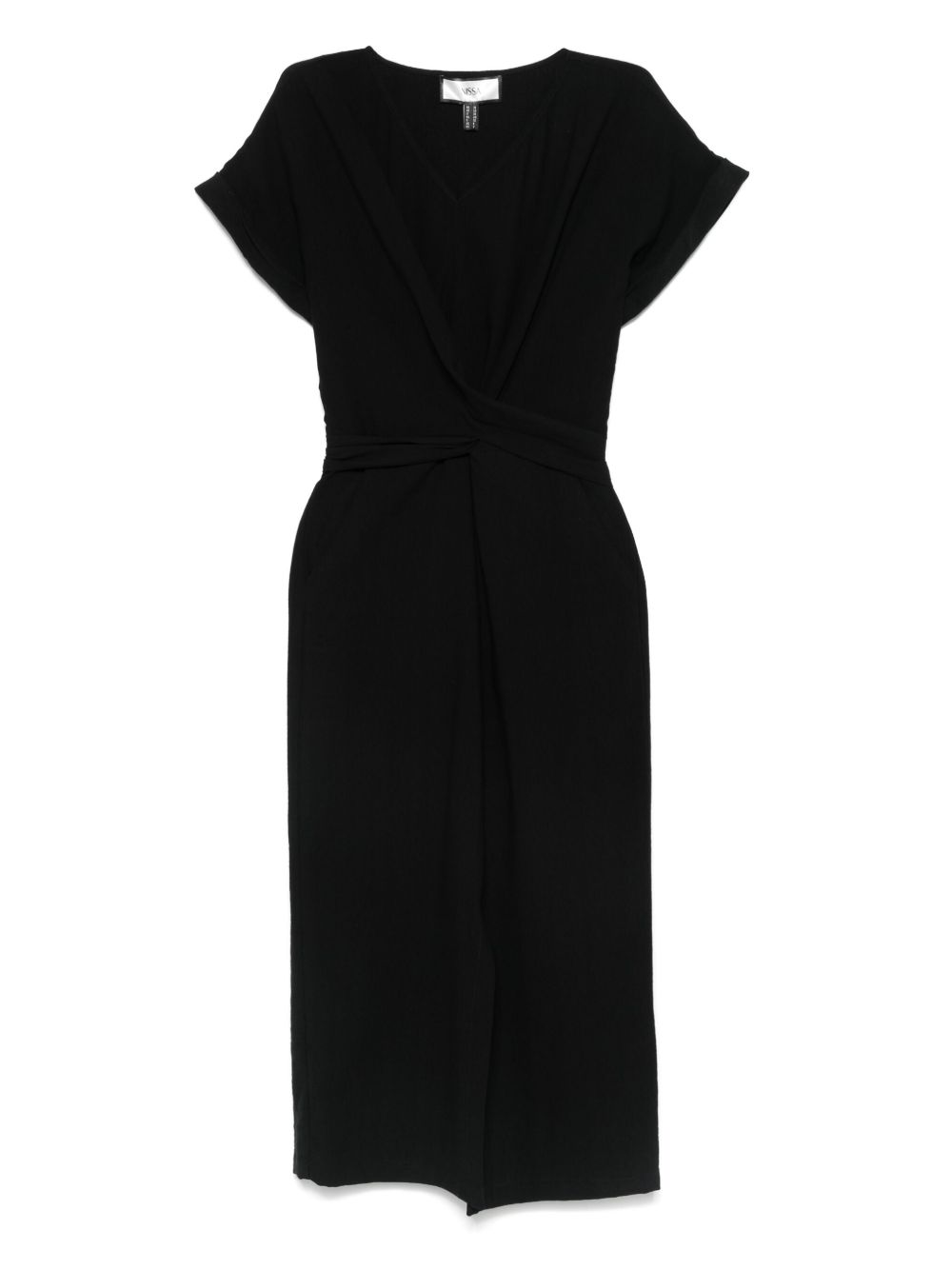 Poplin midi dress - Black