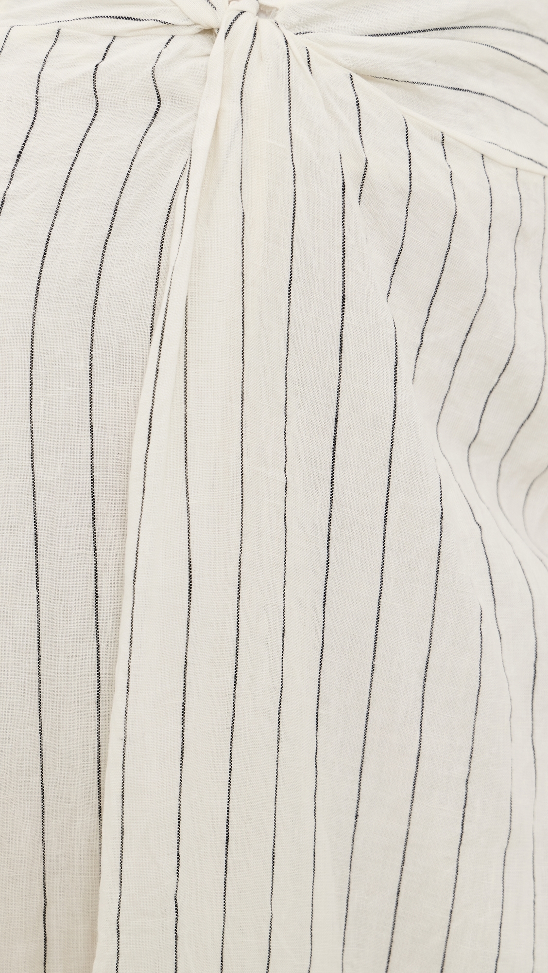 Mehar Linen Stripe Skirt Ivory Black Stripe
