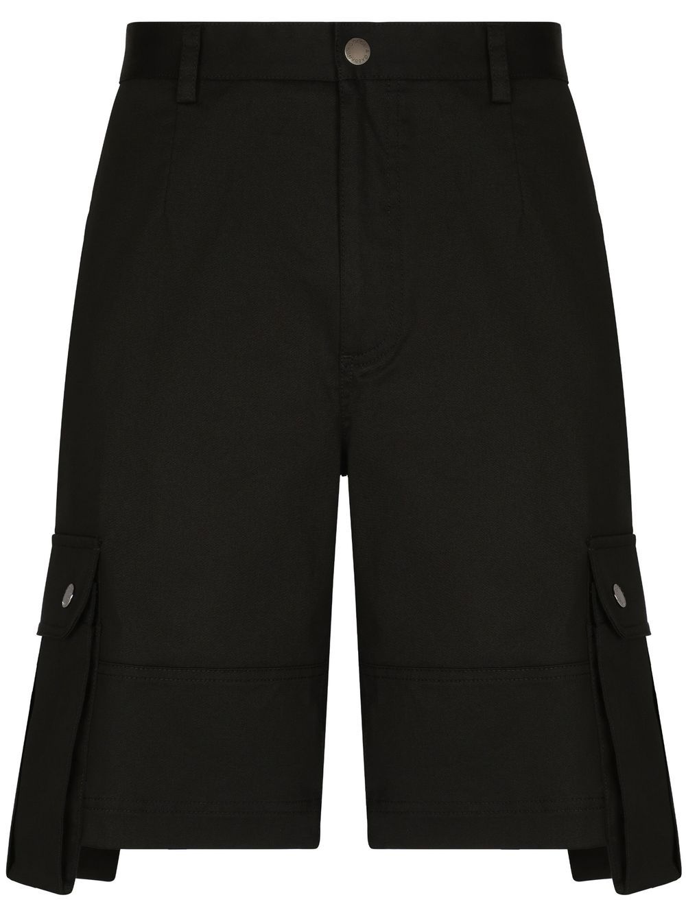 Knee-length cotton Bermuda shorts - Black