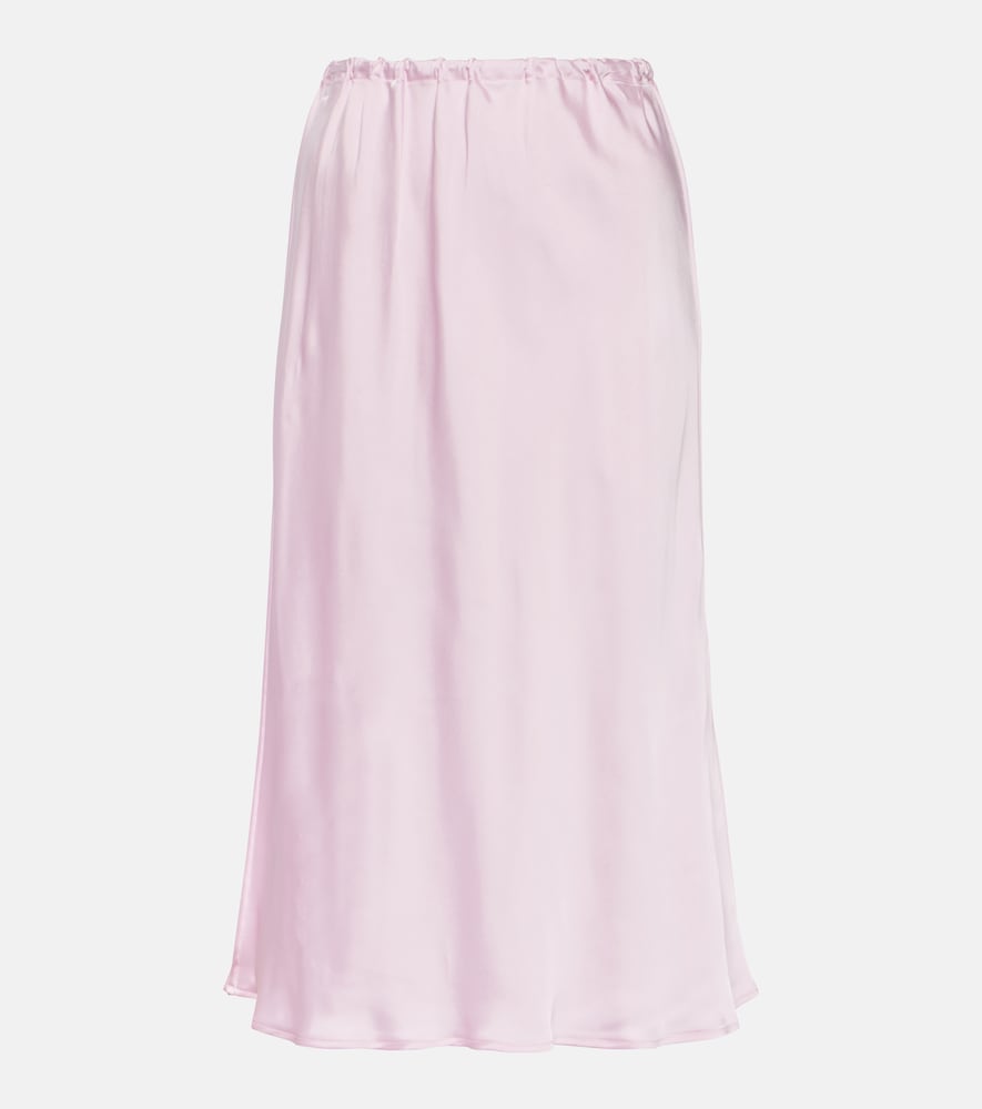 Satin midi skirt