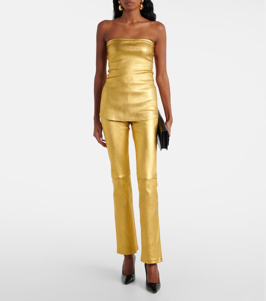 JP Long flared leather leggings