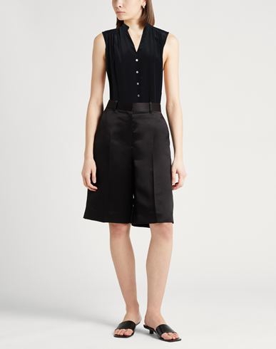 Woman Shirt Black Size 10 Acetate, Silk