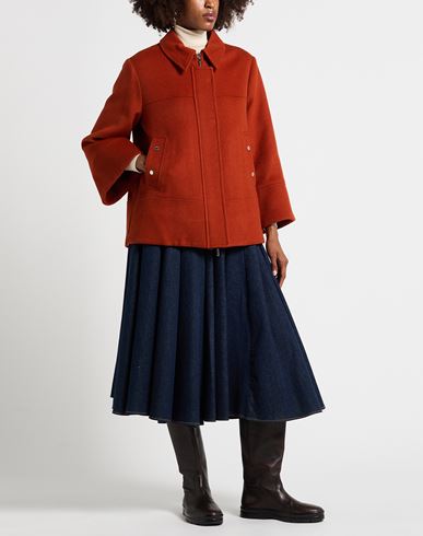 Woman Coat Rust Size 4 Wool, Cashmere
