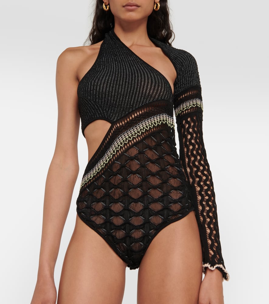 Dina asymmetric knit bodysuit