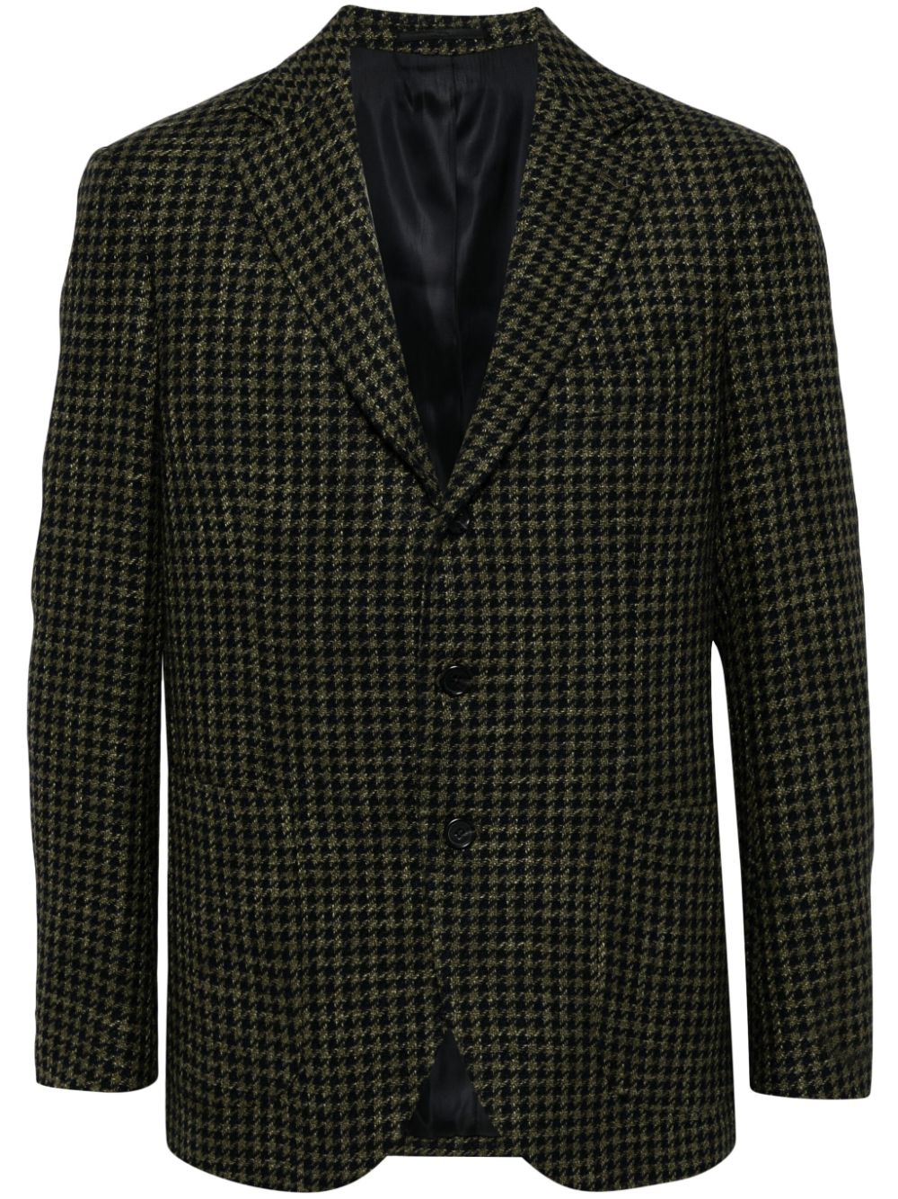 Houndstooth single-breasted jacket - Green