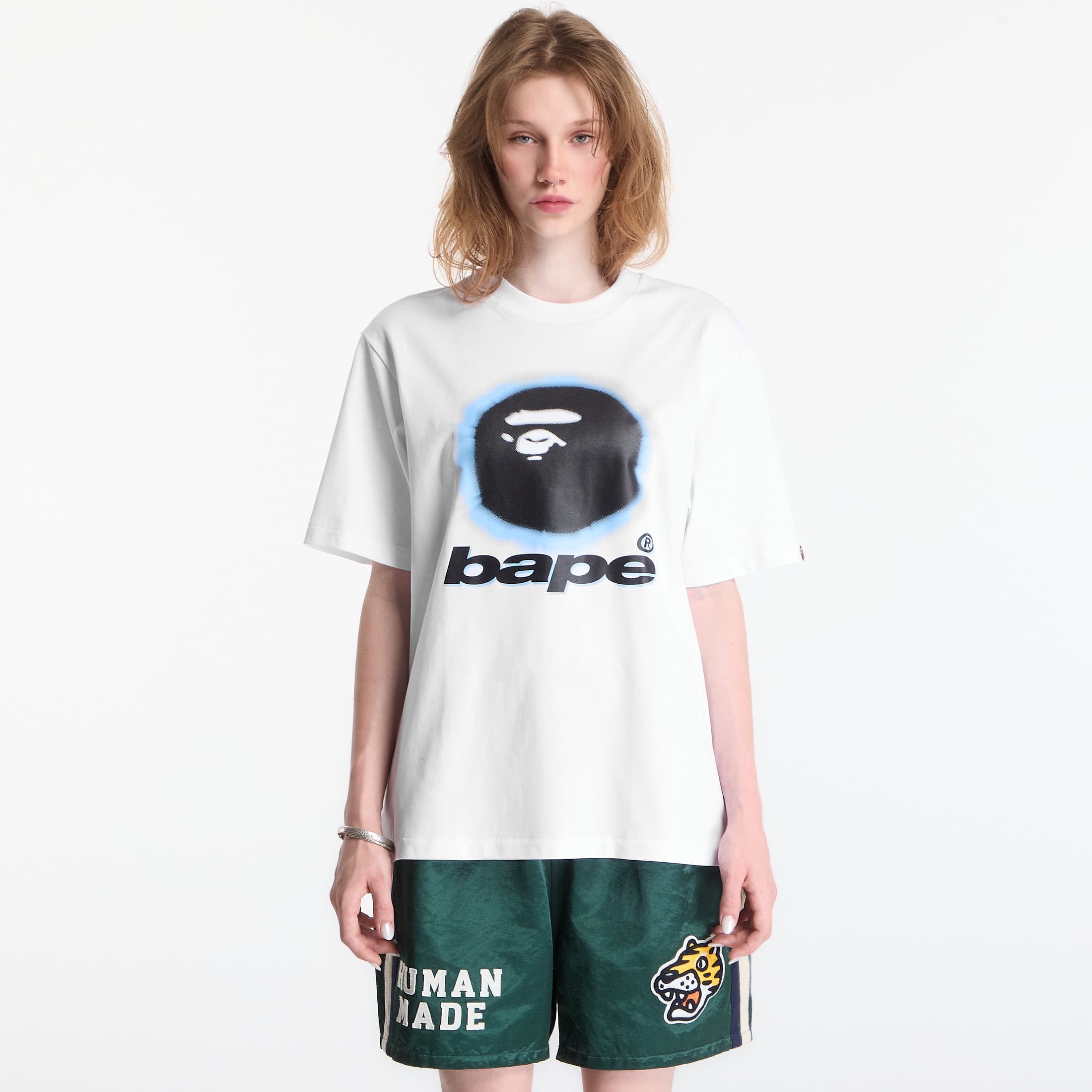 T-shirt A Bathing Ape Spray Ape Head Relaxed Fit Tee UNISEX White