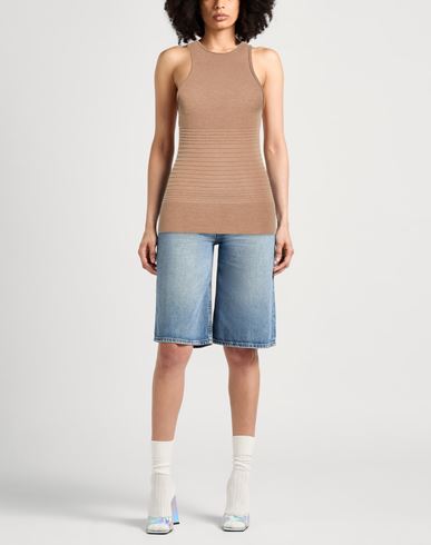 Woman Tank top Camel Size 4 Micro modal, Nylon, Merino Wool