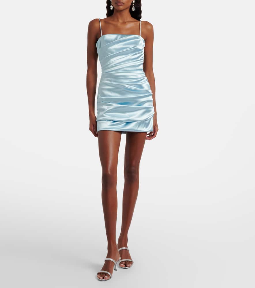 Draped satin minidress