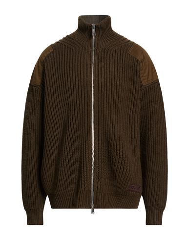Man Cardigan Military green Size L Virgin Wool, Cotton