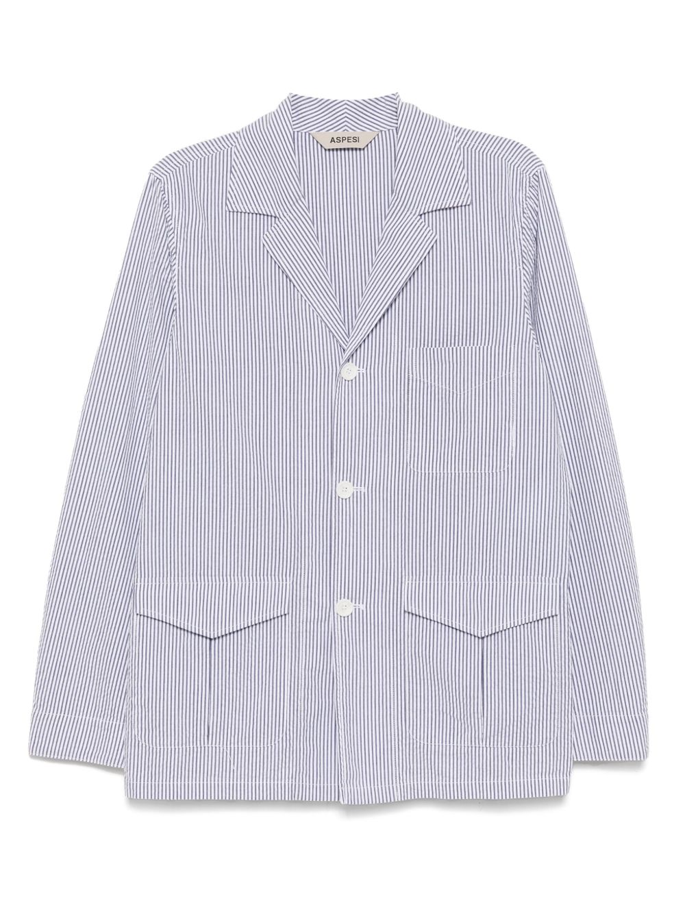 ASPESI striped single-breasted blazer - 20098 - RIGA BLU / BLUE STRIPE