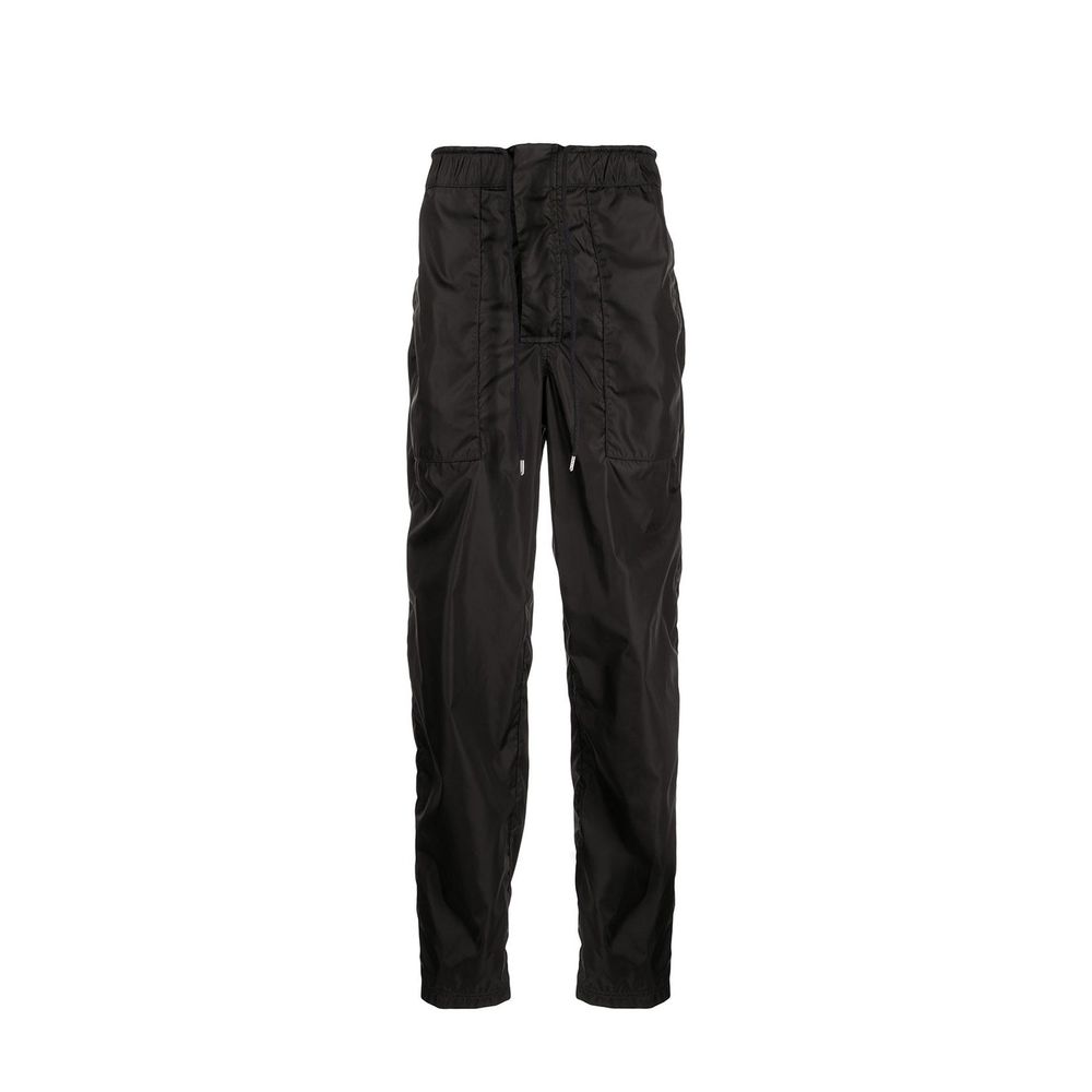Nylon Drawstring Joggers — Black