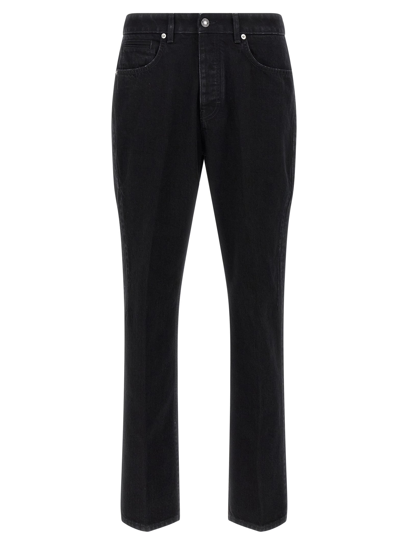 Straight-Leg Cotton Denim Jeans — Black