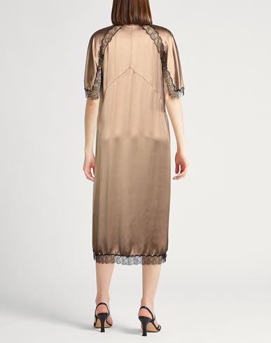 Woman Midi dress Khaki Size 10 Viscose, Polyamide