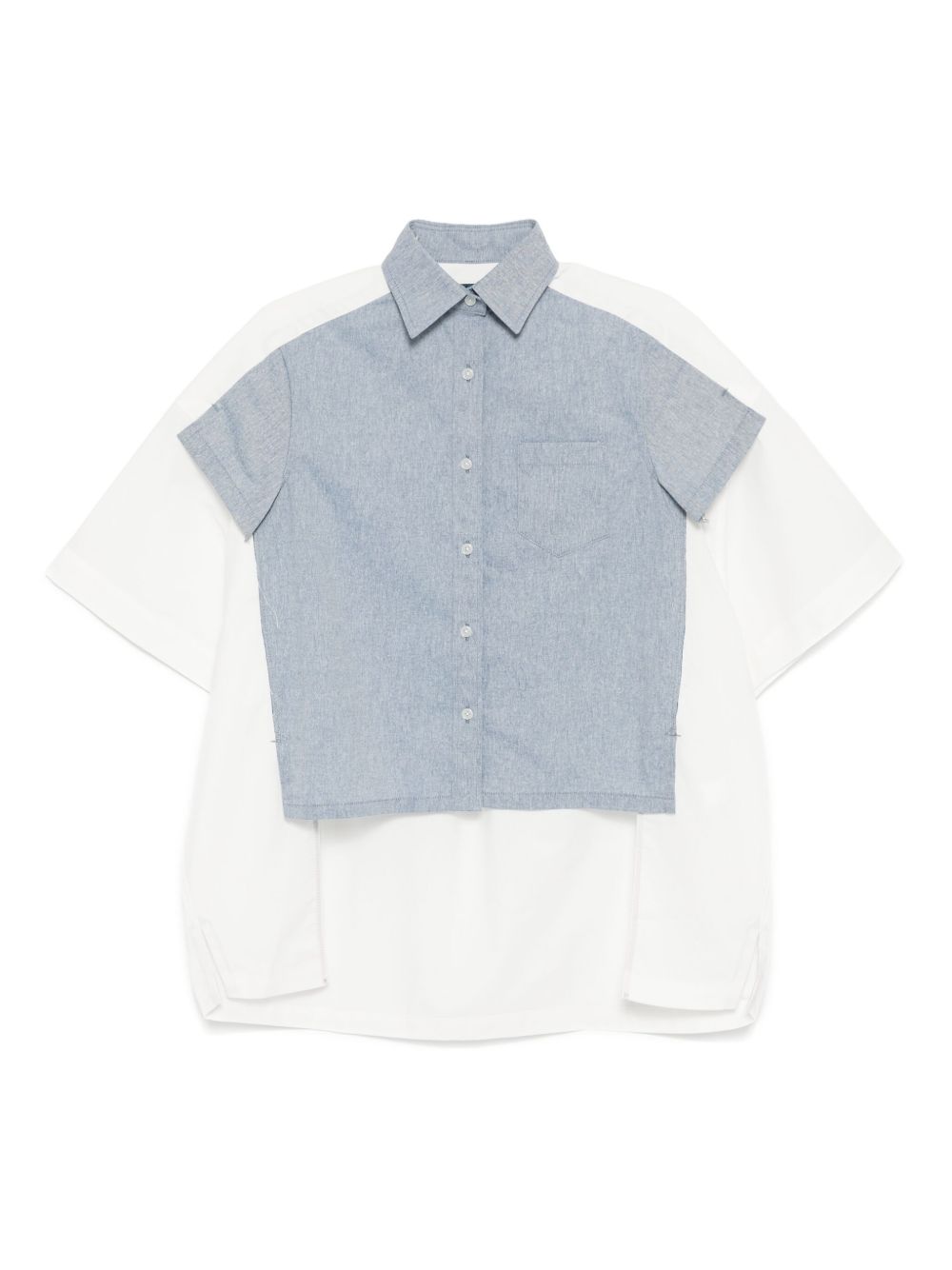 Kolor panelled shirt - Blue