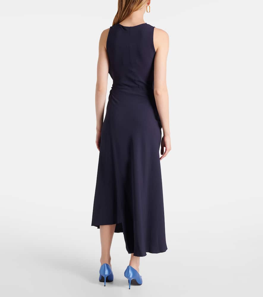 Draped satin midi dress