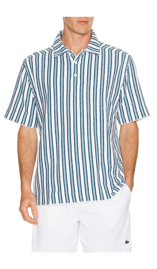 Rhone Seaside Terry Polo in Blue. M. Also in S, L, XL/1X, XXL/2X