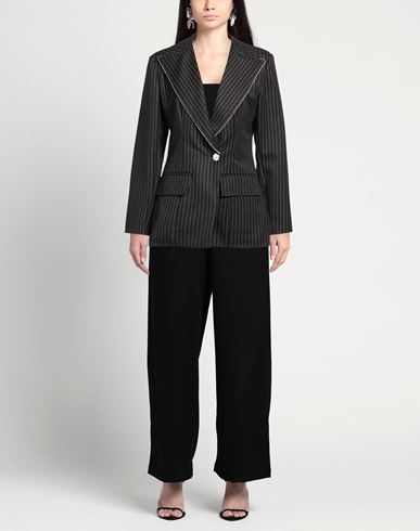 Woman Blazer Black Size M Polyester, Viscose, Elastane, Lurex