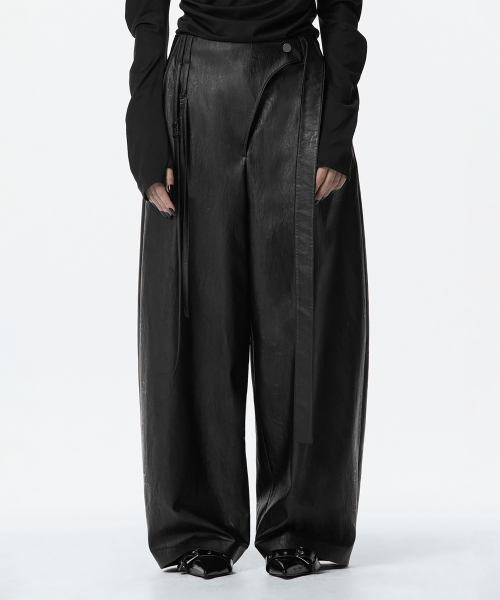 Strap Leather Pants
