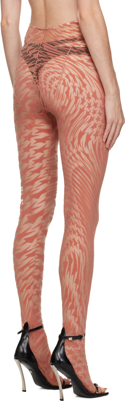 Mugler Pink Flocked Leggings