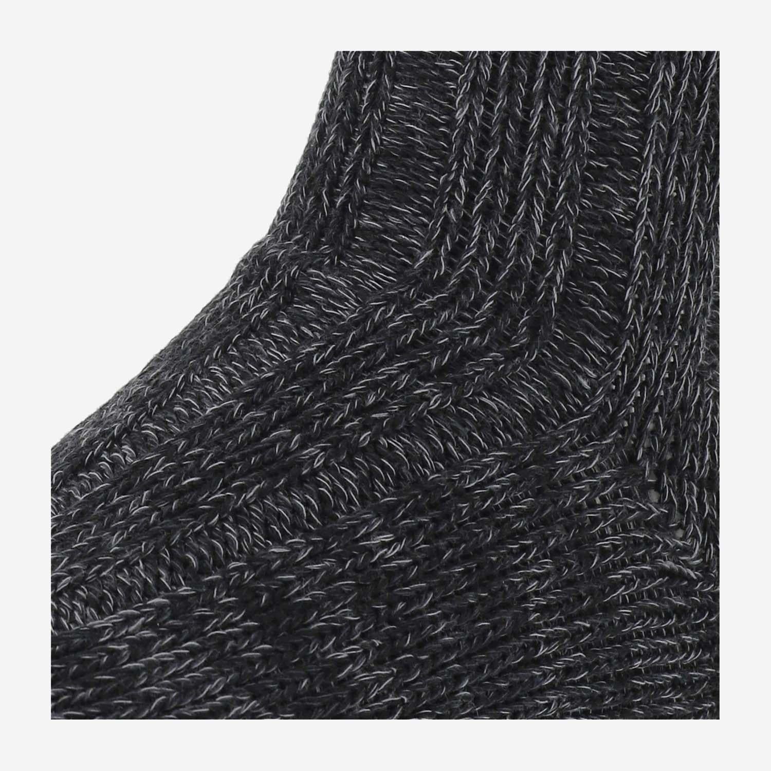 Stretch Cotton Blend Twist Socks — Black