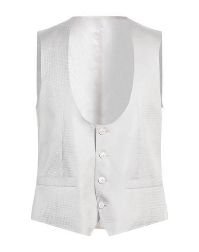 Man Tailored Vest Light grey Size 48 Silk