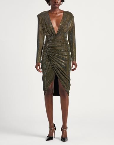 Woman Mini dress Yellow Size 4 Viscose, Elastane, Glass
