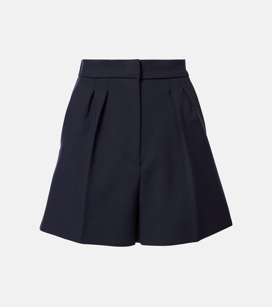 Zic high-rise wool-blend canvas shorts