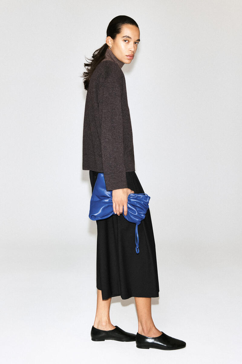 Layered Mock-Neck Merino Wool Sweater