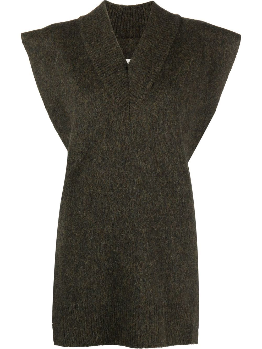 Knitted wool vest - Green