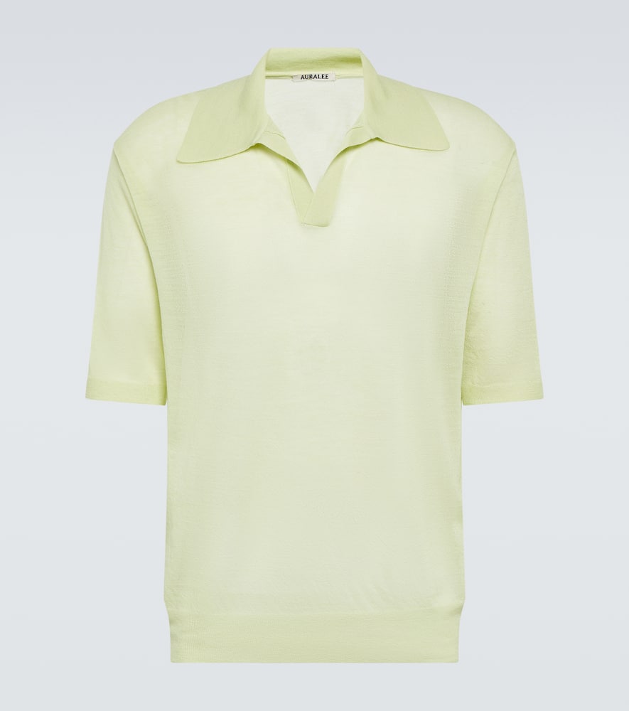 Wool and silk polo sweater