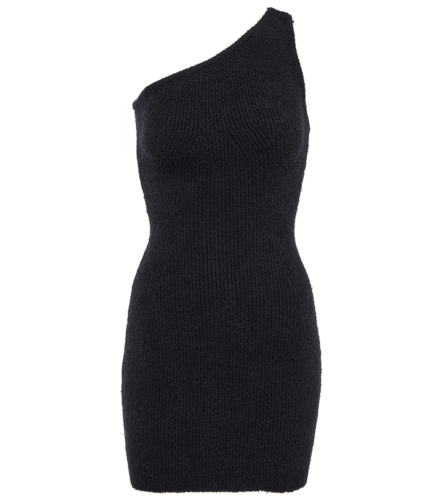 Ribbed cotton-blend minidress