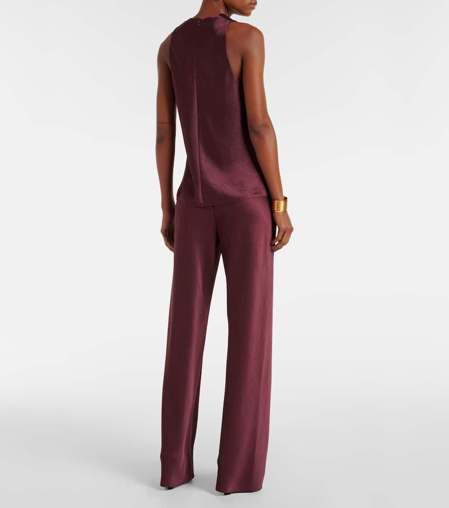 Draped satin top