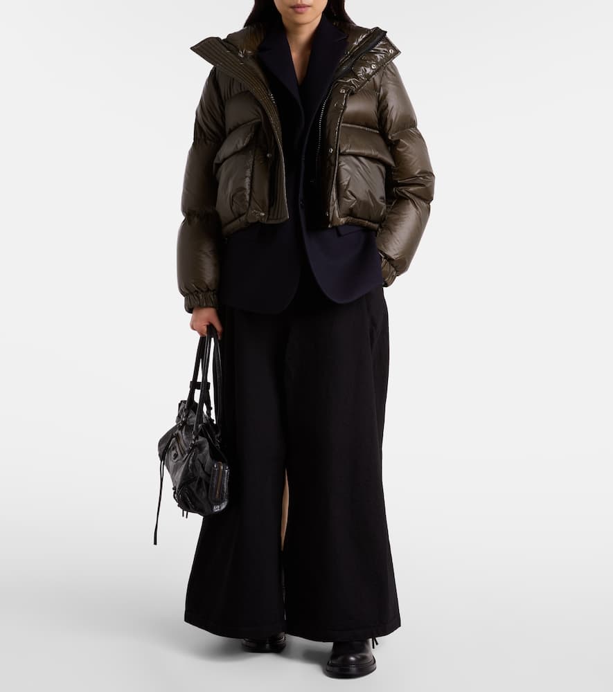 Layered wool down jacket