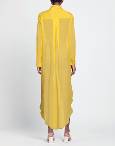 Woman Midi dress Yellow Size 2 Cotton