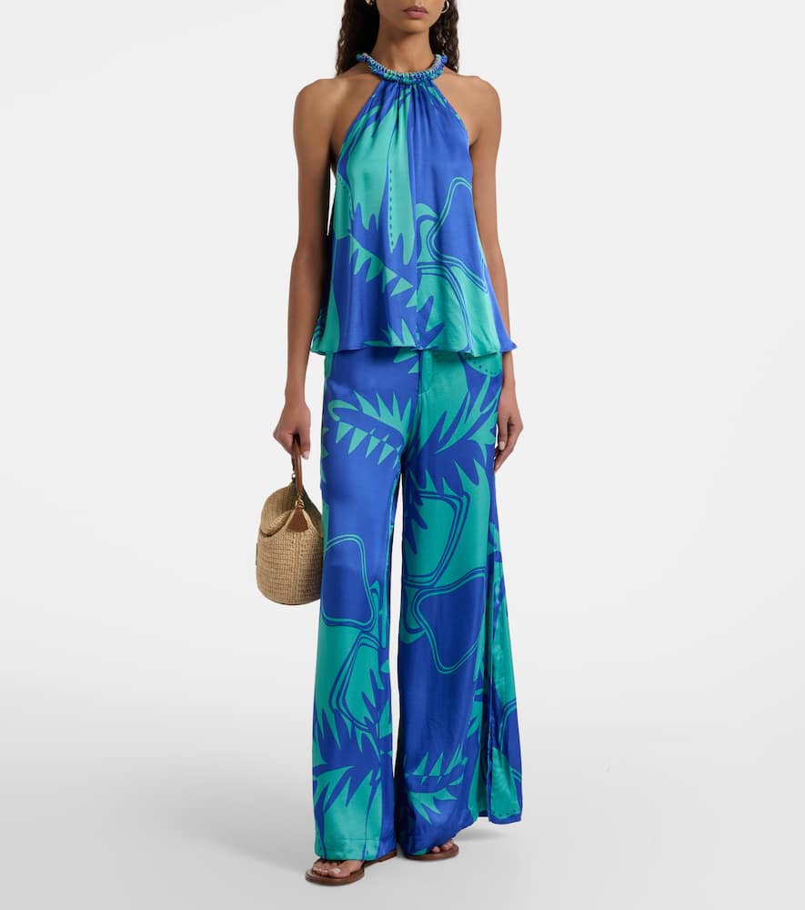 Clea printed wide-leg pants