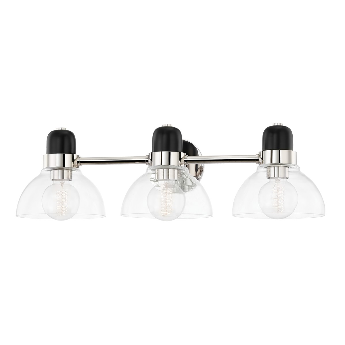Polished Nickel Three Light Bath and Vanity from the Camile Collection