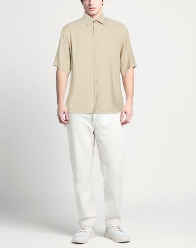Man Shirt Khaki Size S Modal, Polyamide