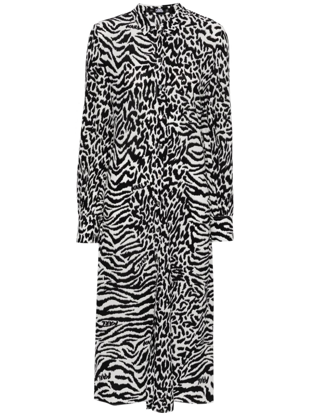 KARL animal-print shirt dress - Black