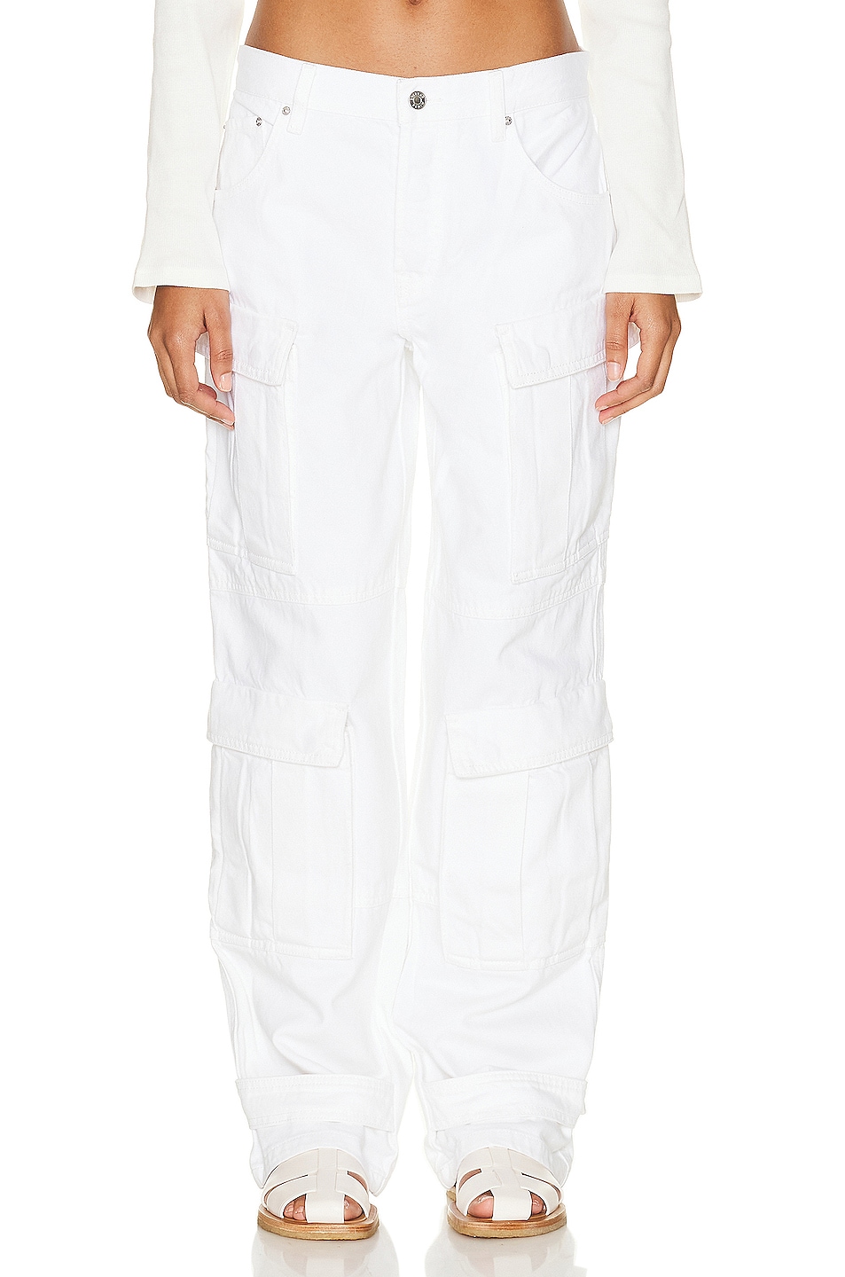 GRLFRND Lex Cargo Jeans in Sierra - White. 27 also