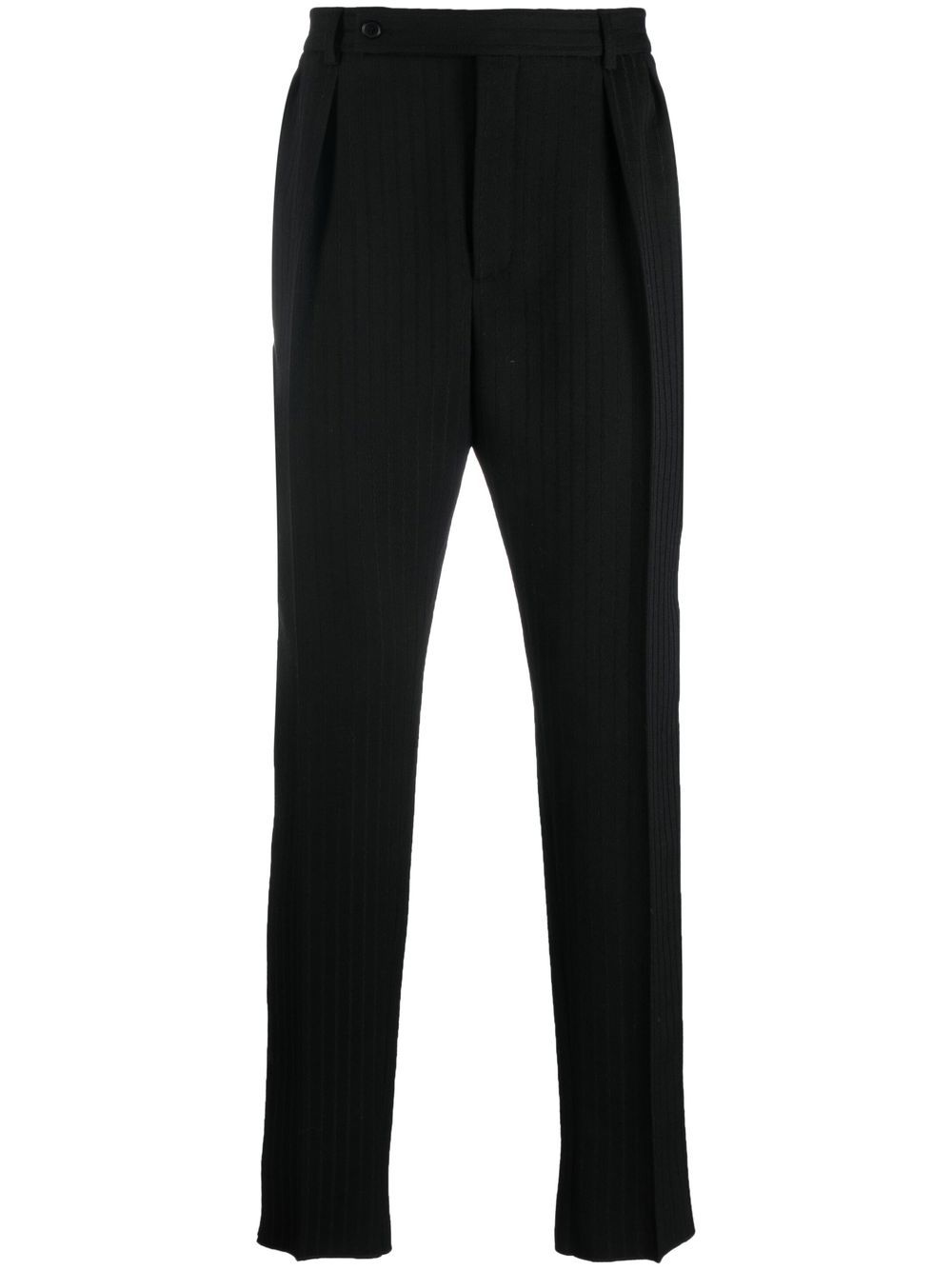 Pinstripe straight-leg trousers - Black