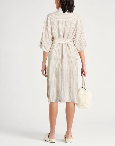 Woman Midi dress Beige Size 6 Linen
