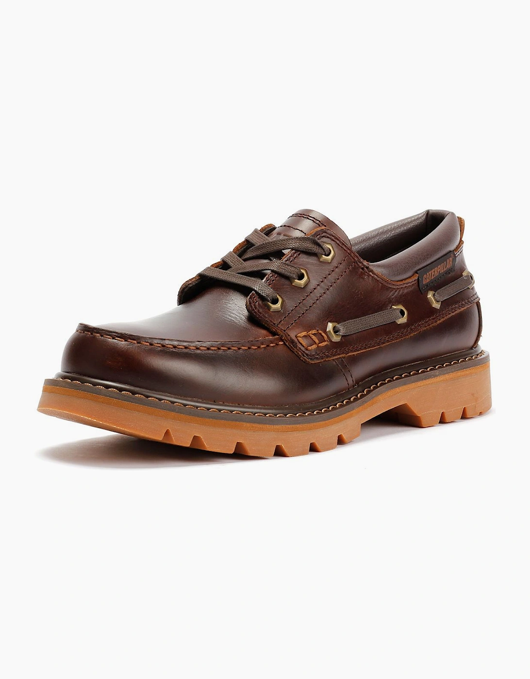 Men's Caterpillar Colorado Boat Lo Leather Men's British Tan Lace-Up Shoes - Brown