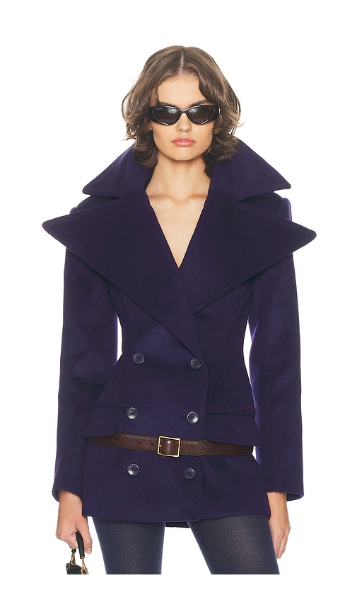 Helsa The Dramatic Collar Peacoat in Navy. - XXS also in M