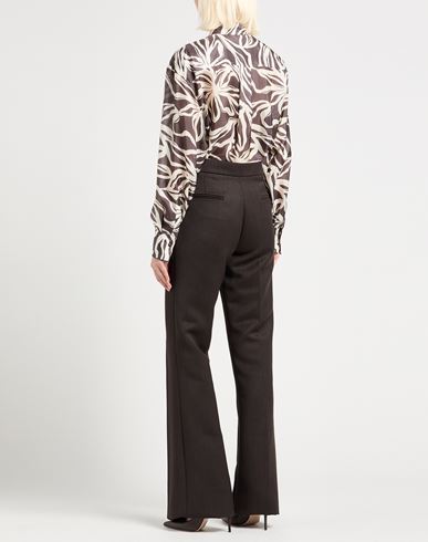 Woman Pants Dark brown Size 6 Polyester, Virgin Wool