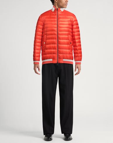 Man Puffer Tomato red Size 46 Polyamide